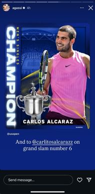 Andre Agassi congratulated Carlos Alcaraz on his US Open victory (Source: Instagram)